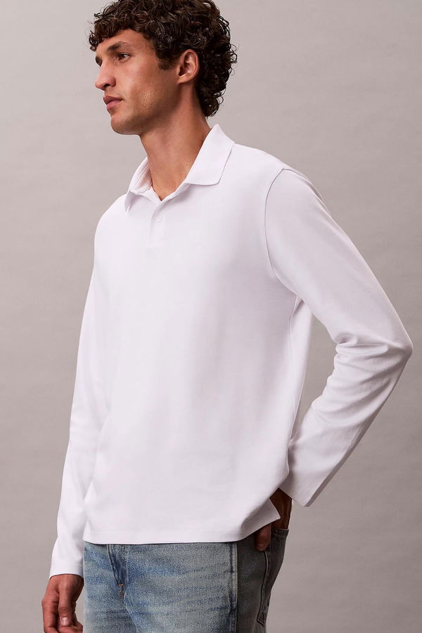 Calvin Klein Erkek Uzun Kollu T-shirt Beyaz