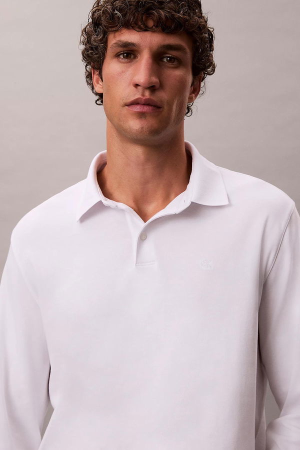 Calvin Klein Erkek Uzun Kollu T-shirt Beyaz