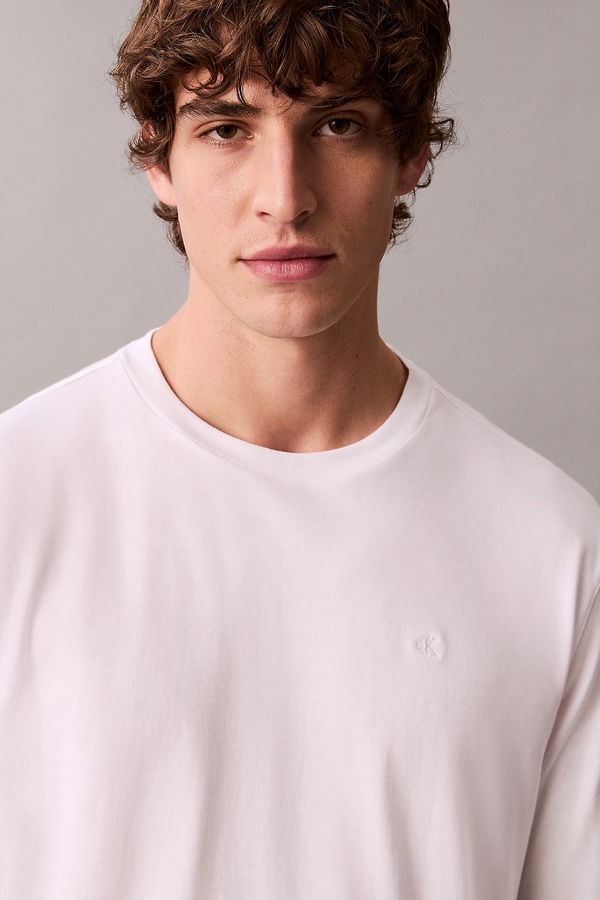 Calvin Klein Erkek Uzun Kollu T-shirt Beyaz