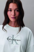 Calvin Klein Kadın Bisiklet Yaka T-shirt Beyaz