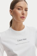 Calvin Klein Kadın Bisiklet Yaka T-shirt BEYAZ