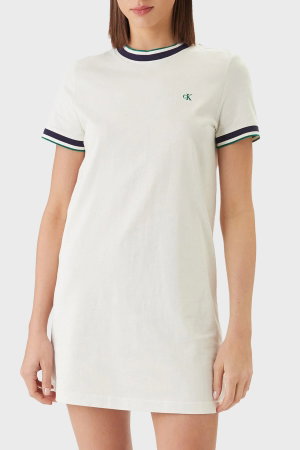 Calvin Klein Kadın Bisiklet Yaka T-shirt BEYAZ