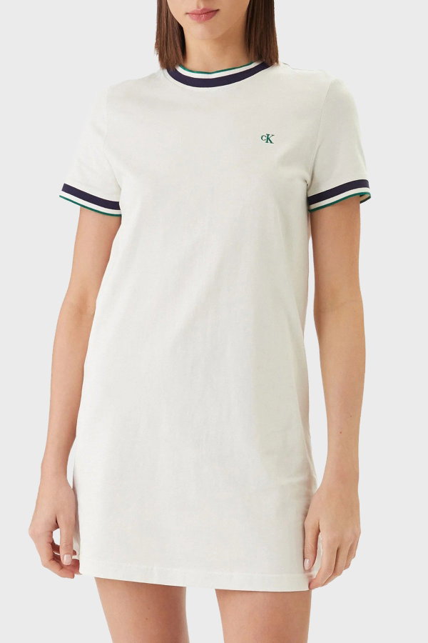 Calvin Klein Kadın Bisiklet Yaka T-shirt BEYAZ