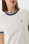 Calvin Klein Kadın Bisiklet Yaka T-shirt BEYAZ