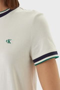 Calvin Klein Kadın Bisiklet Yaka T-shirt BEYAZ