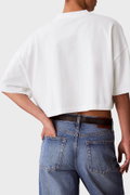 Calvin Klein Kadın Bisiklet Yaka T-shirt KREM