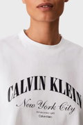 Calvin Klein Kadın Bisiklet Yaka T-shirt KREM
