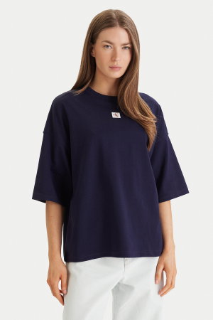 Calvin Klein Kadın Bisiklet Yaka T-shirt LACIVERT