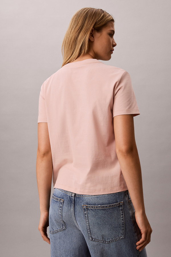 Calvin Klein Kadın Bisiklet Yaka T-shirt PEMBE