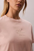 Calvin Klein Kadın Bisiklet Yaka T-shirt PEMBE