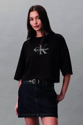 Calvin Klein Kadın Bisiklet Yaka T-shirt SIYAH