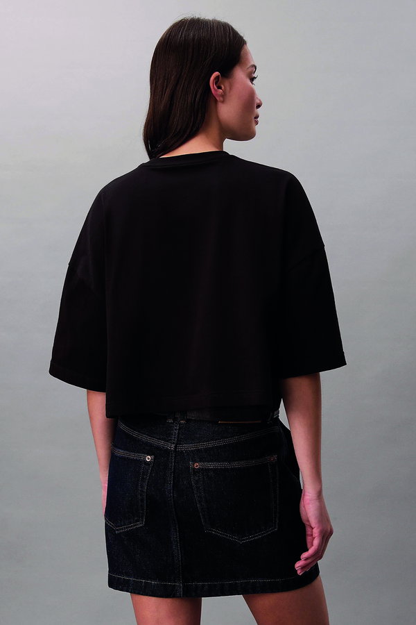 Calvin Klein Kadın Bisiklet Yaka T-shirt SIYAH