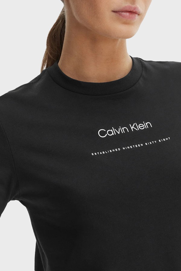 Calvin Klein Kadın Bisiklet Yaka T-shirt SIYAH