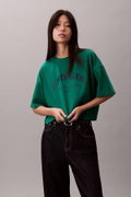 Calvin Klein Kadın Bisiklet Yaka T-shirt YESIL