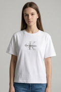 Calvin Klein Kadın Bisiklet Yaka T-shirt Beyaz