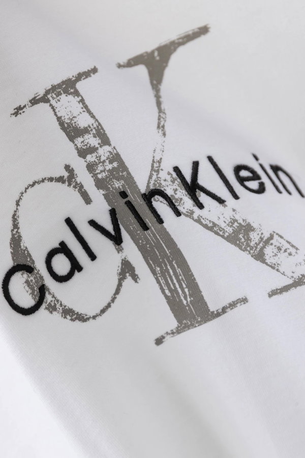 Calvin Klein Kadın Bisiklet Yaka T-shirt Beyaz