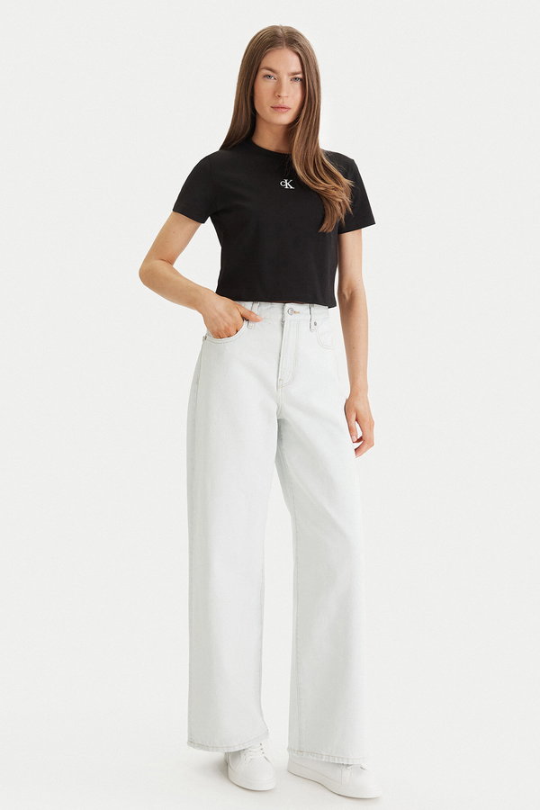 Calvin Klein Kadın Bisiklet Yaka T-shirt SIYAH