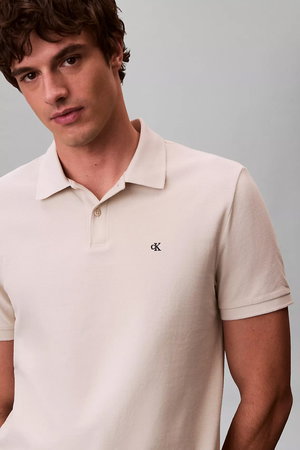 Calvin Klein Erkek Polo Yaka T-shirt KREM