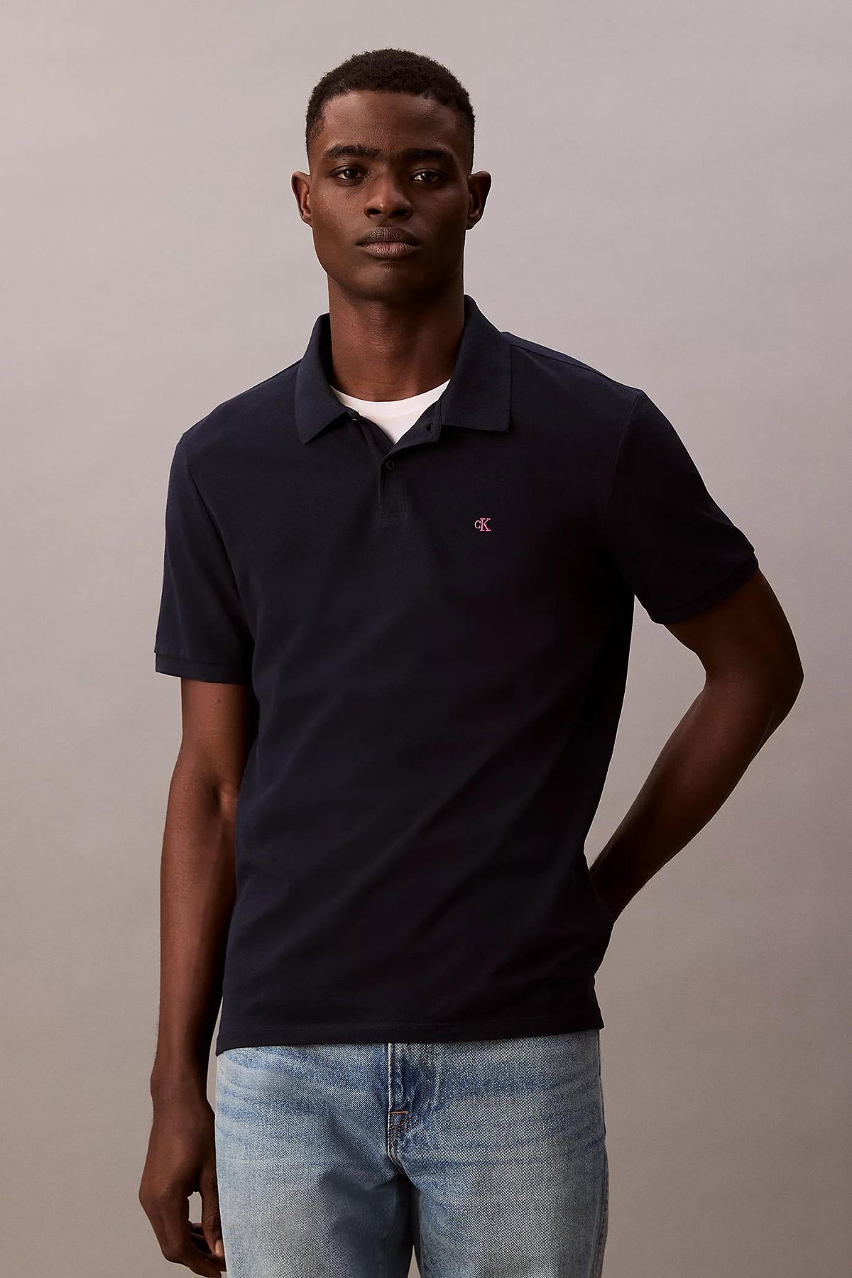 Calvin Klein Erkek Polo Yaka T-shirt LACIVERT