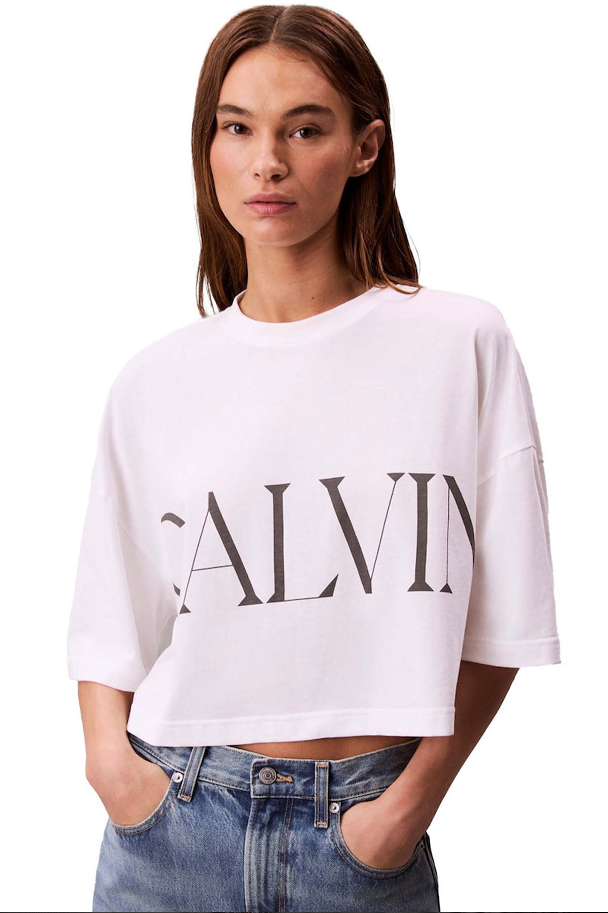 Calvin Klein Kadın T-shirt Beyaz