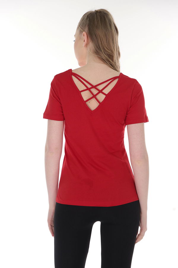 Çapraz İpli T-shirt Kırmızı Çapraz İpli T-shirt Kırmızı