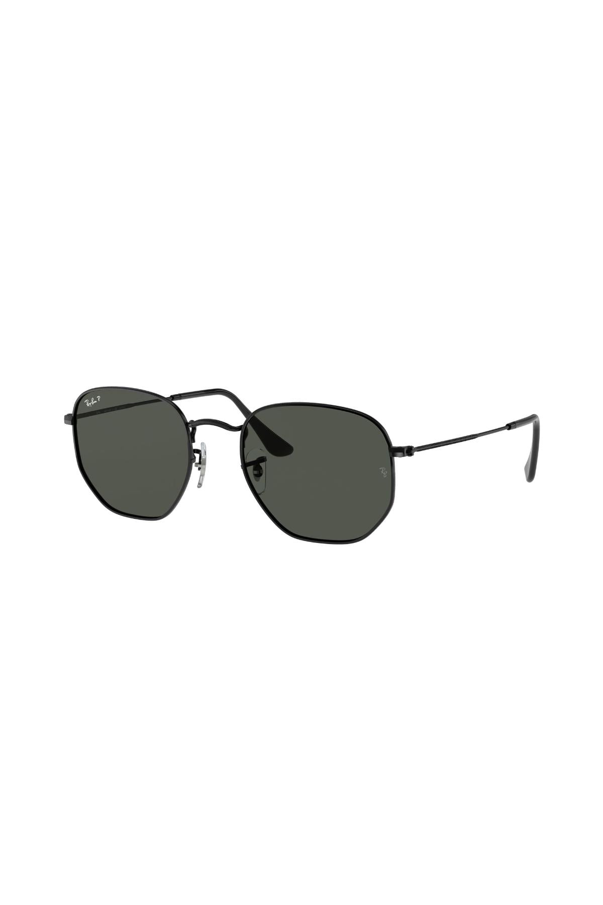 Ray-Ban Hexagonal Flat Lenses Unisex Polarize Güneş Gözlüğü SİYAH-GRİ