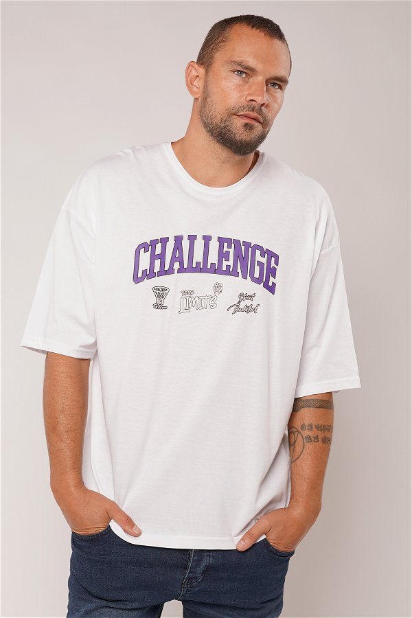 Gabria Challenge Baskılı T-shirt Beyaz