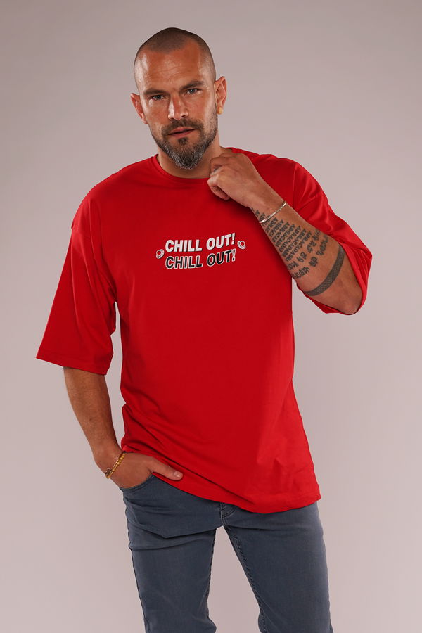 Gabria Chill Out Baskılı T-shirt Kırmızı