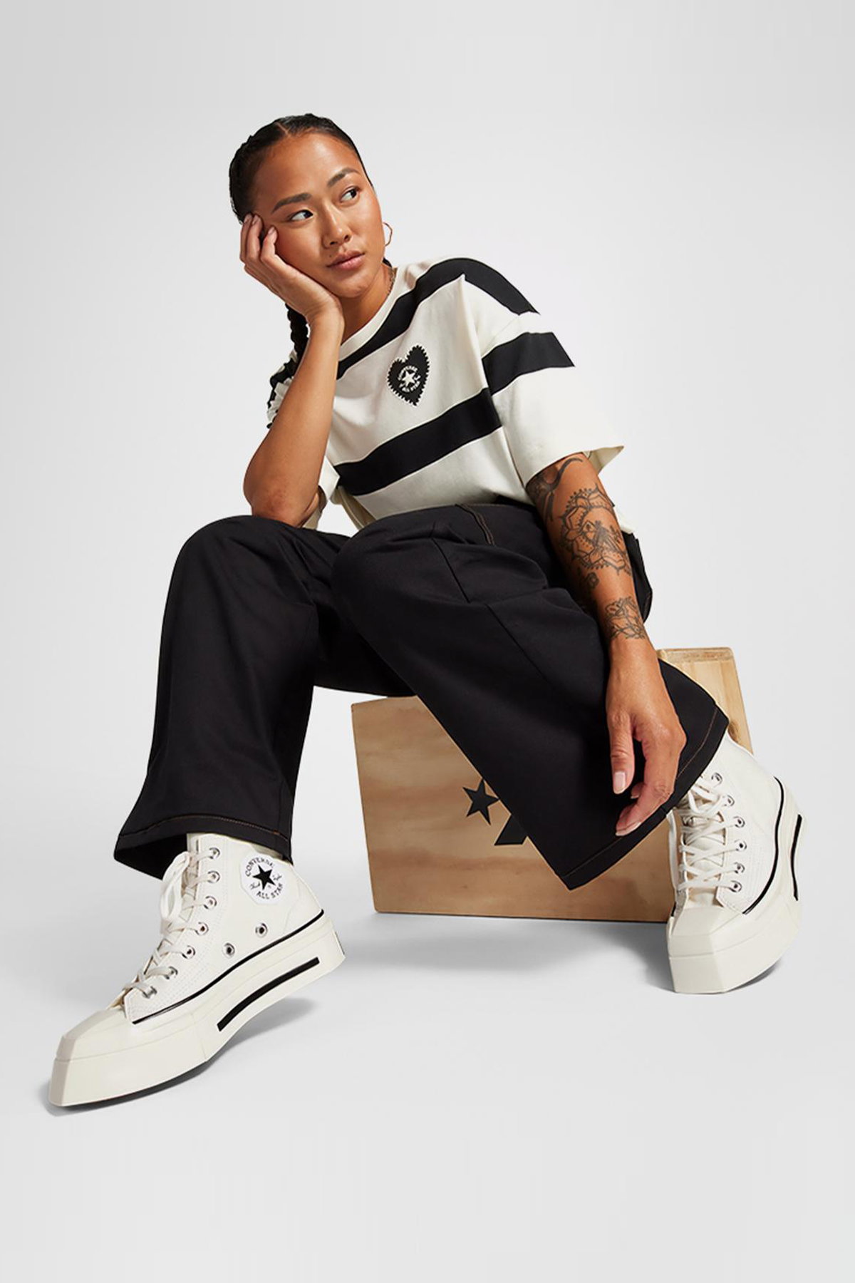 Converse Chuck 70 De Luxe Squared Unisex Platform Sneaker KREM