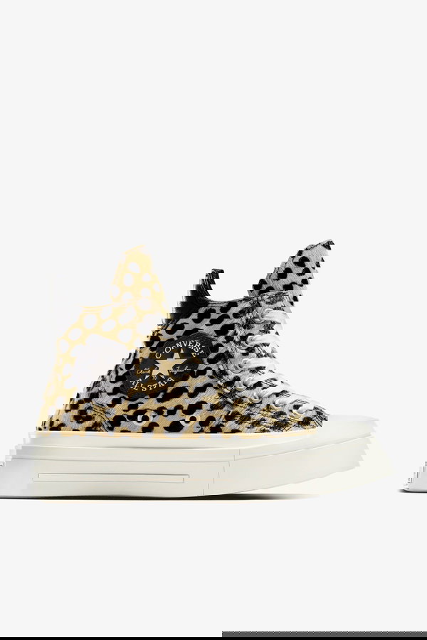 Converse Chuck 70 Leopard Print De Luxe Squared Kadın Platform Sneaker SIYAH