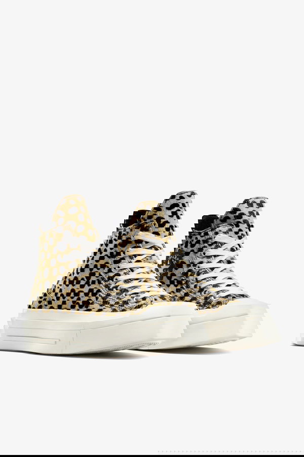 Converse Chuck 70 Leopard Print De Luxe Squared Kadın Platform Sneaker SIYAH