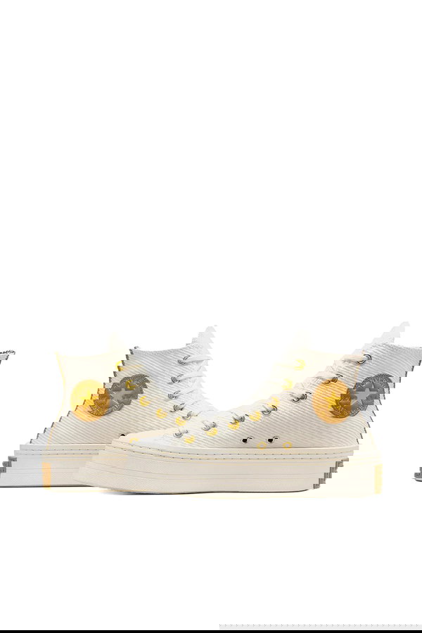 Converse Chuck Taylor All Star Modern Lift Corduroy Kadın Platform Sneaker KREM