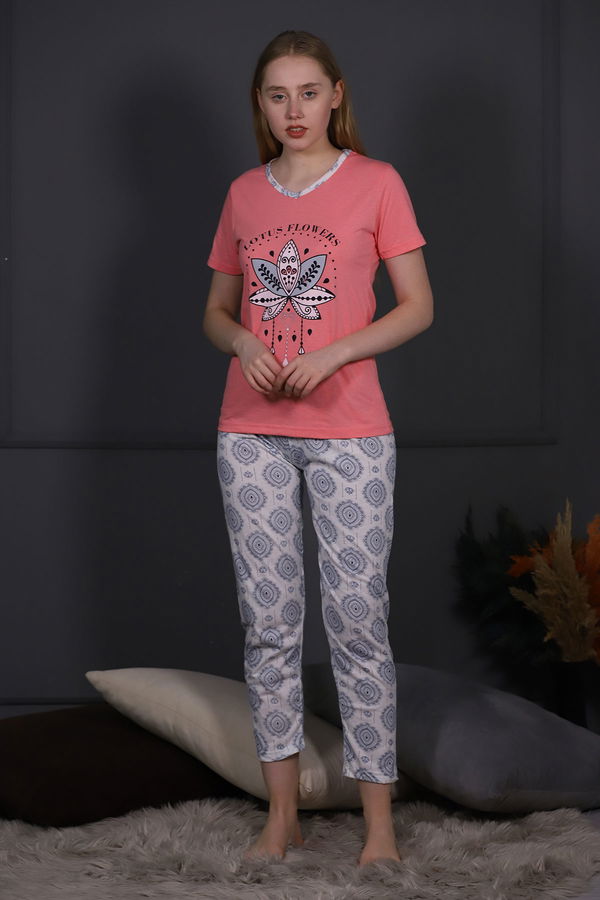 Çiçek Baskılı Pijama Takımı NAR CICEGI Çiçek Baskılı Pijama Takımı NAR CICEGI