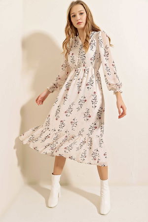 Gabria Şifon Elbise BEJ Gabria Şifon Elbise BEJ