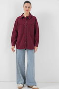 Gabria Çift Cep Gabardin Ceket BORDO