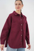Gabria Çift Cep Gabardin Ceket BORDO