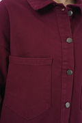 Gabria Çift Cep Gabardin Ceket BORDO