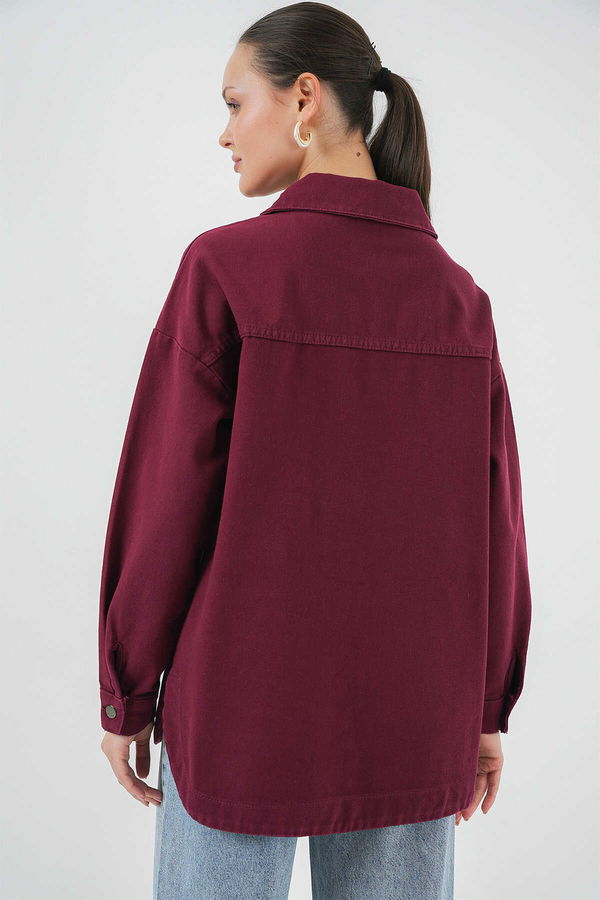 Gabria Çift Cep Gabardin Ceket BORDO Gabria Çift Cep Gabardin Ceket BORDO
