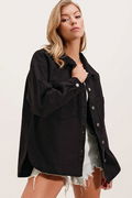 Gabria Çift Cep Gabardin Ceket SİYAH
