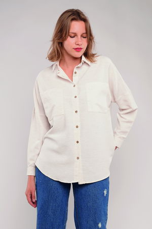 Gabria Çift Cepli Keten Gömlek TAS Gabria Çift Cepli Keten Gömlek TAS