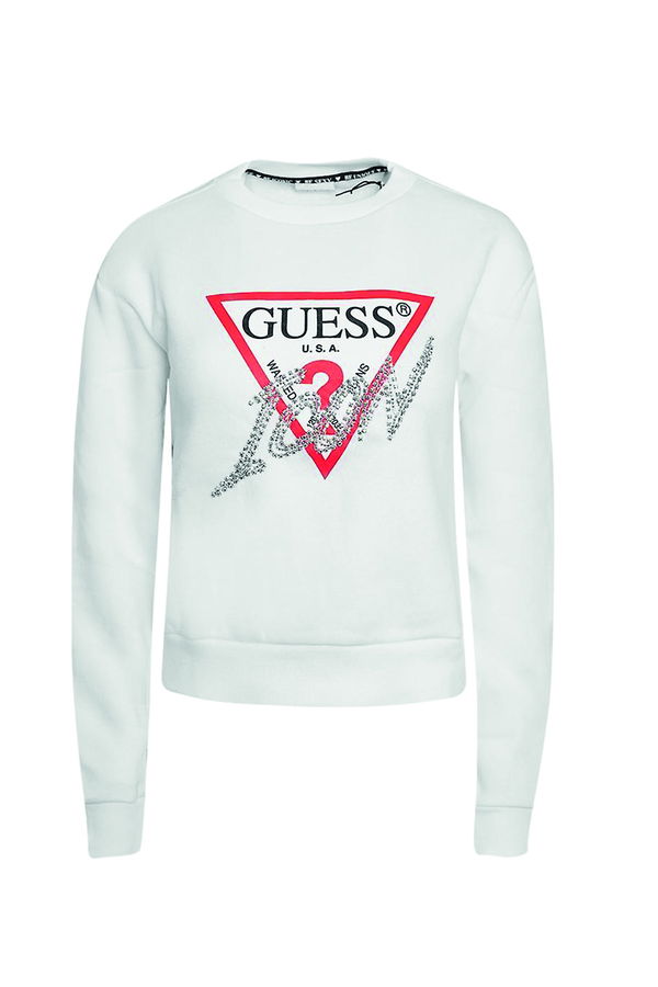 Guess Baskılı Erkek Sweat BEYAZ