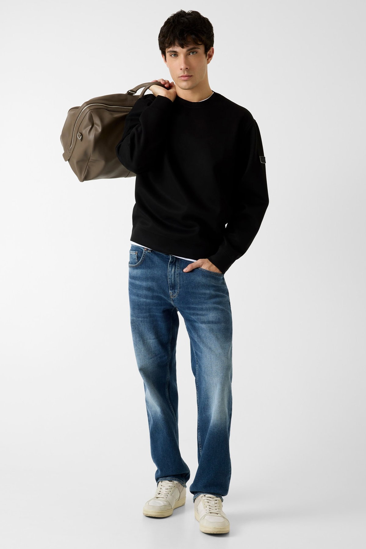 Guess Bisiklet Yaka Erkek Sweat SIYAH