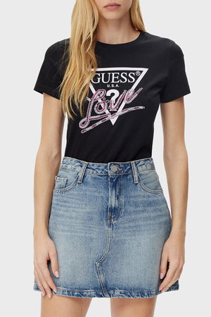 Guess Kadın T-shirt Siyah