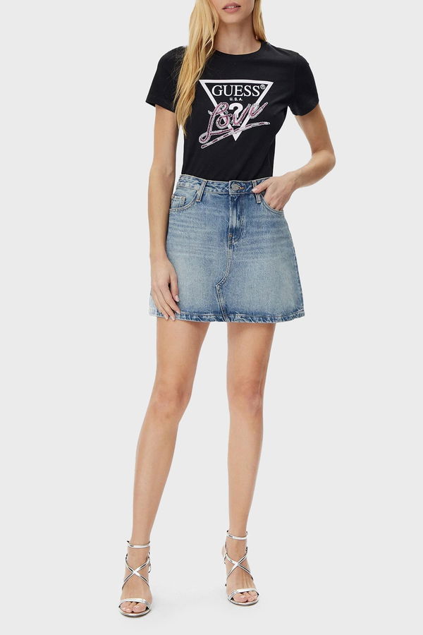 Guess Kadın T-shirt Siyah