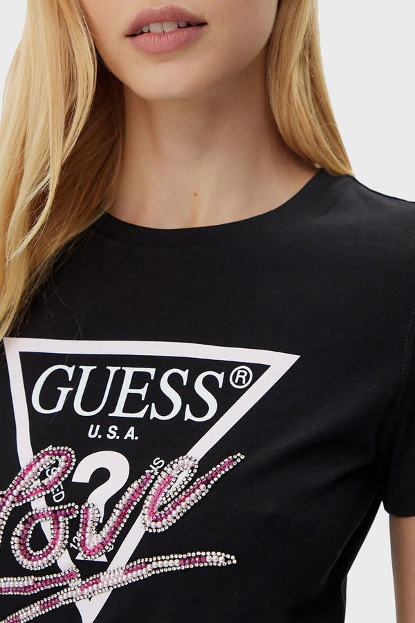 Guess Kadın T-shirt Siyah