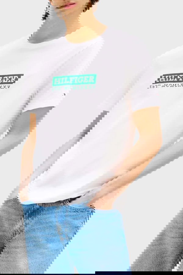 Tommy Hilfiger Erkek T-shirt Beyaz