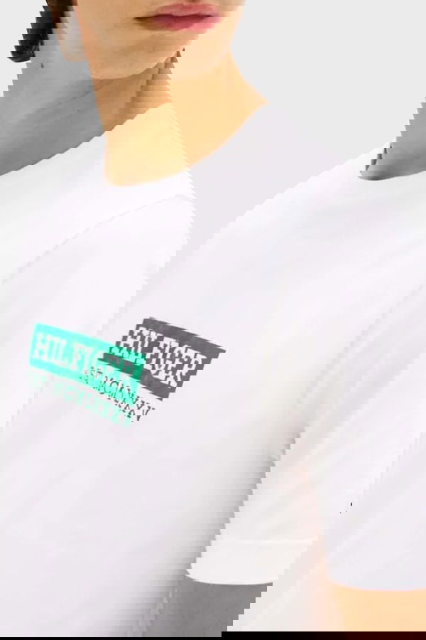 Tommy Hilfiger Erkek T-shirt Beyaz