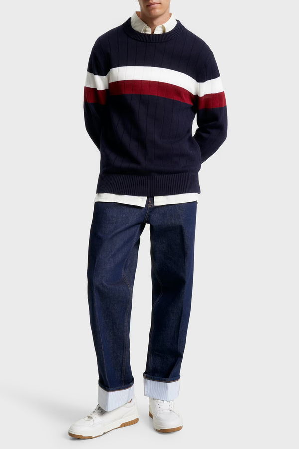 Tommy Hilfiger Erkek Triko Kazak BEYAZ