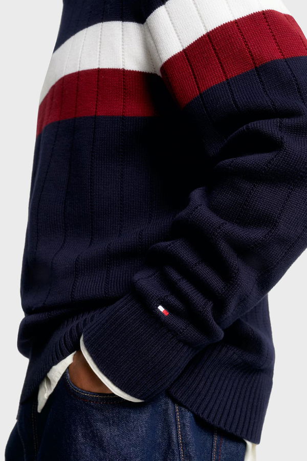 Tommy Hilfiger Erkek Triko Kazak BEYAZ