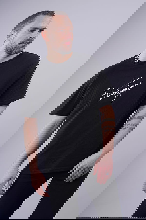 Deceptıon Baskılı Oversize T-shirt SIYAH Deceptıon Baskılı Oversize T-shirt SIYAH